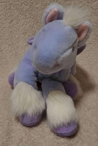 14 Inch Animal Alley Purple Pegasus Plush - Thumbnail 2