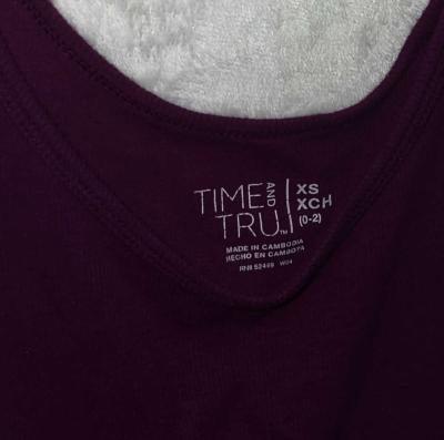 XS Girls Time And Tru Purple Tank Top - Thumbnail 3