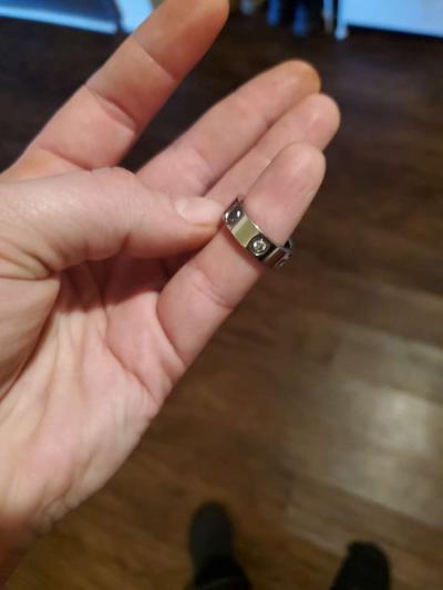 18k Cartier 3 Diamond Love Ring - Thumbnail 4