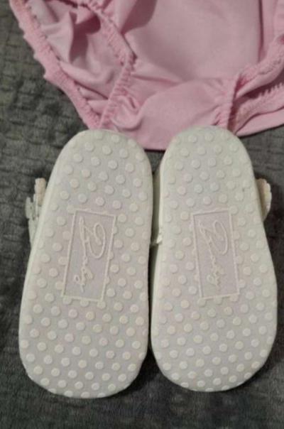 12 Months Baby Girls Pink and White Outfit - Thumbnail 2