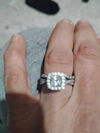 white gold wedding set size 7 - Thumbnail 2