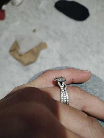 white gold wedding set size 7 - Thumbnail 4