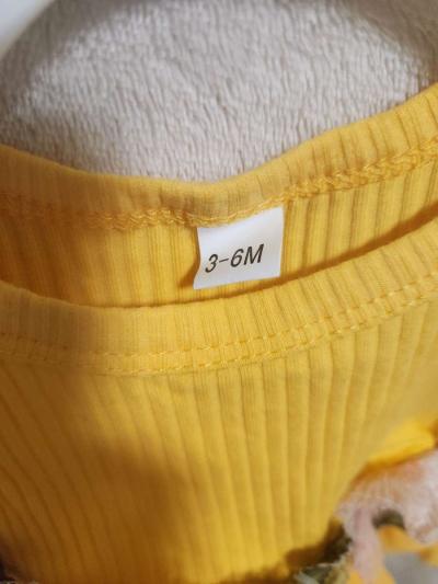 3 to 6 Months Baby Girls Yellow Dress - Thumbnail 3