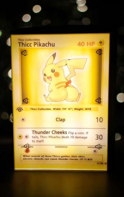 Thicc Pikachu Outline Lamp - Thumbnail 4