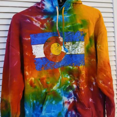 Colortone dyed rainbow hoodie - Thumbnail 6