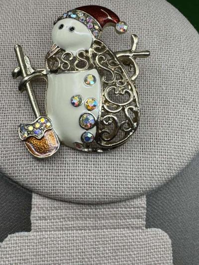 2039PTT High Quality New Enamel  Snowman With Shovel - Thumbnail 3