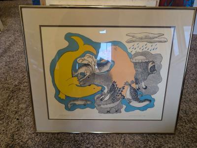 Arctic survival Nanogak Mabel Nigiyok lithograph
