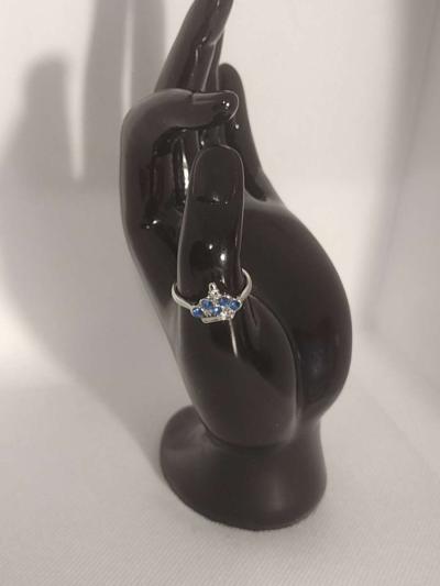 Blue Crown Silvery Ring - Thumbnail 3
