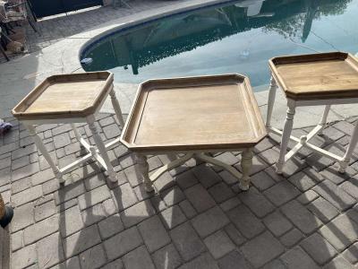 Wooden Coffee and Side Table Set - Thumbnail 2