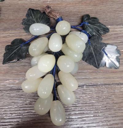 Beautiful antique Genuine jade stone grapes set of 3 - Thumbnail 3
