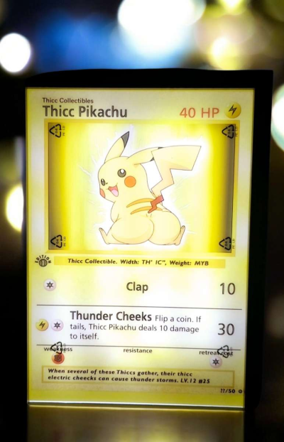 Thicc Pikachu Outline Lamp - Thumbnail 2