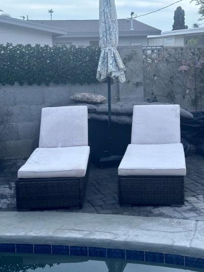 outdoor wicker chaise lounge set - Thumbnail 6
