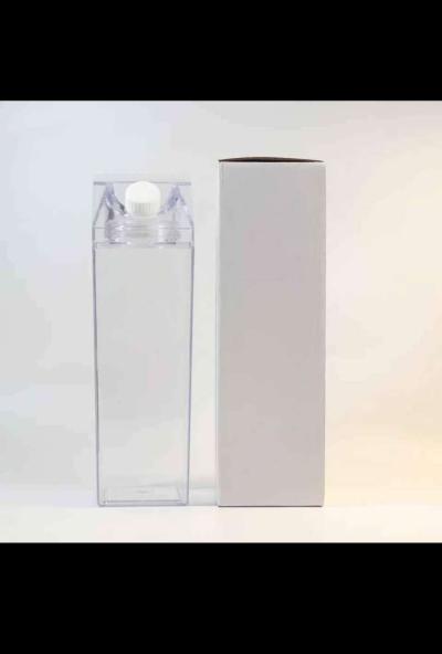 Milk Carton Water Bottle  Clear Square Milk Bottles BPA Free - Thumbnail 5
