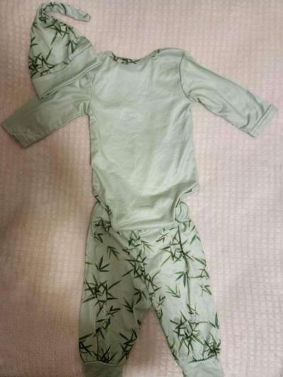 0 to 3 Months Baby Boys Panda Green Pajamas Set - Thumbnail 2