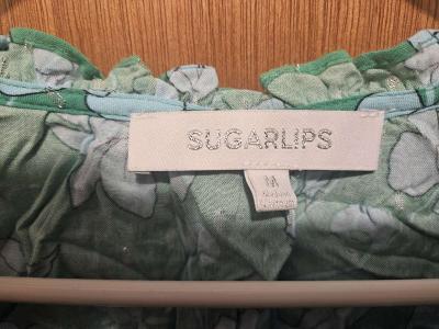 Waterlilly Floral Weylin Split Neck Tassel Blouse - Thumbnail 4