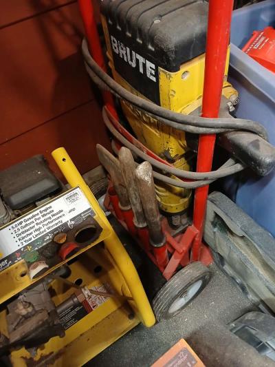 Bosch Brute Jackhammer and cart with bits
