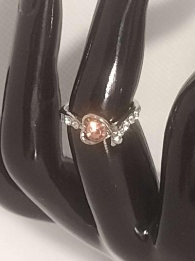Pink Heart Silvery Ring - Thumbnail 3