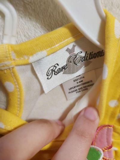 3 to 6 Months Baby Girls Rare Editions Yellow Green Outfit - Thumbnail 3