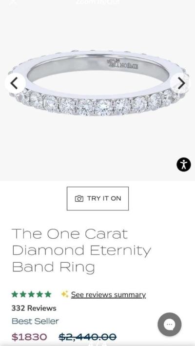 N0EMIE 18K White Gold Diamond Band Ring - Thumbnail 3