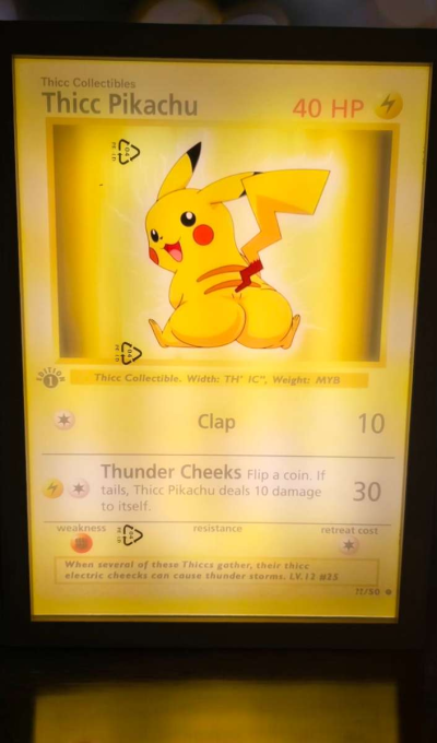 Thicc Pikachu Art Lamp - Thumbnail 4