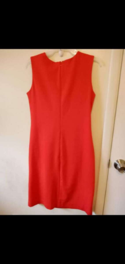 ladies sleeveless red dress - Thumbnail 3