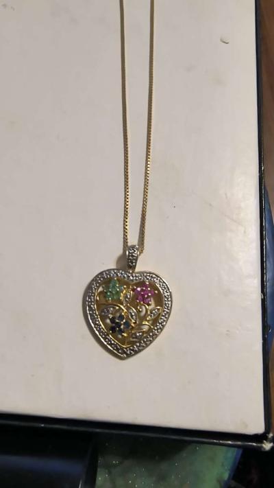 Gemstone Heart Necklace - Thumbnail 3