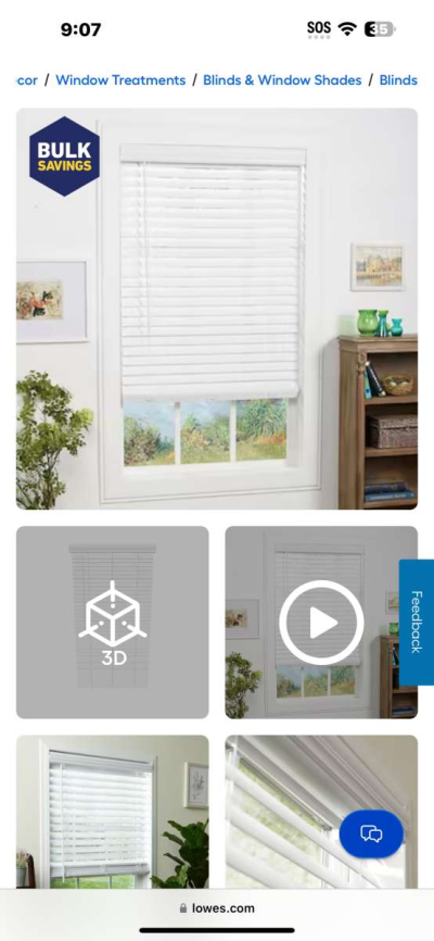 Allen Roth 2 in room darkening faux wood white 34 64 blinds - Thumbnail 4