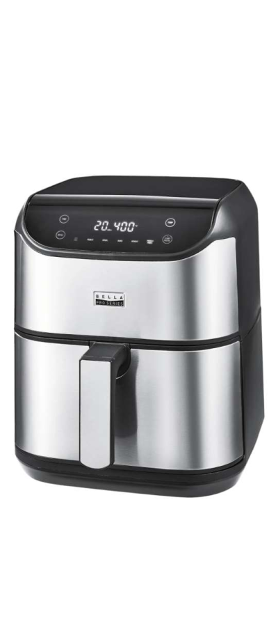 bella PRO  6qt Touchscreen Air Fryer  Stainless Steel new Bo - Thumbnail 3