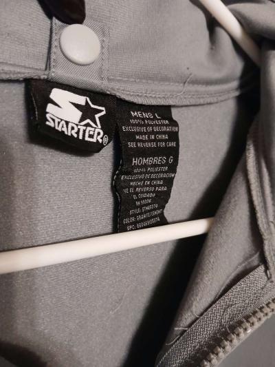 Starter Full Zip Track Warm Up Jacket Gray Mens Large - Thumbnail 3