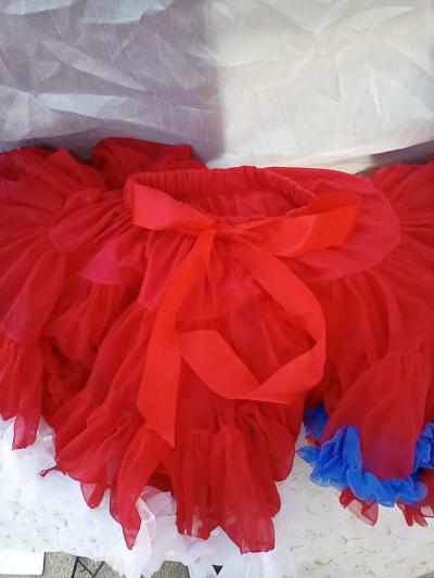 6yrs Red White Blue TuTu Pettiskirt EUC Bow Cinches Waist - Thumbnail 4