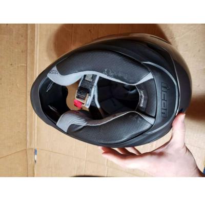 Icon Airmada Gloss Helmet Medallion Silver Medium Like New - Thumbnail 5