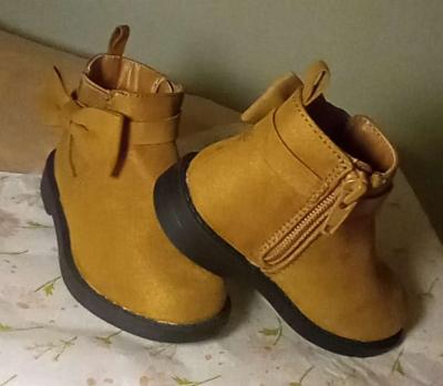 Baby GAP Size 6 Color Cognac Bow Booties NWOT - Thumbnail 2