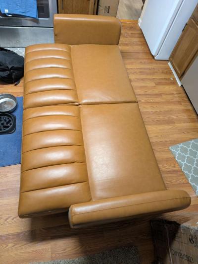 Brittany Vegan Leather Convertible Sofa Futon - Thumbnail 2