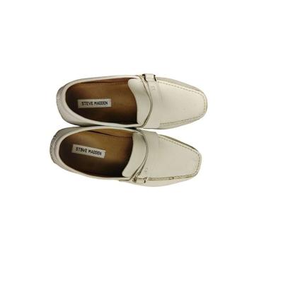 Mens Steve Madden white leather driving moccasin shoes size - Thumbnail 6