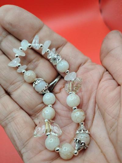 Radiant Mellow BEIGEs with Butterflies and SILVER accents - Thumbnail 5