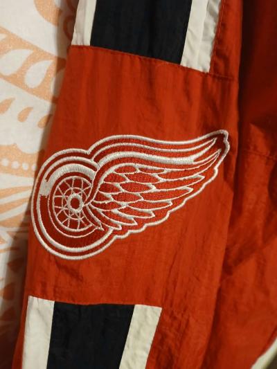 90s Vintage Red Wings Mens Large Starter Windbreaker Jacket - Thumbnail 3