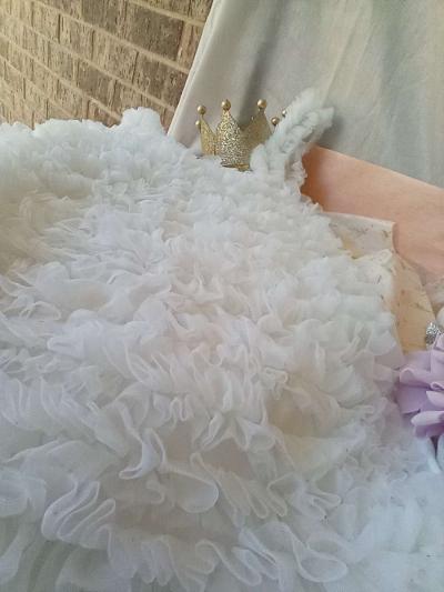 White Dance Wear Tank Ruffles EUC - Thumbnail 5