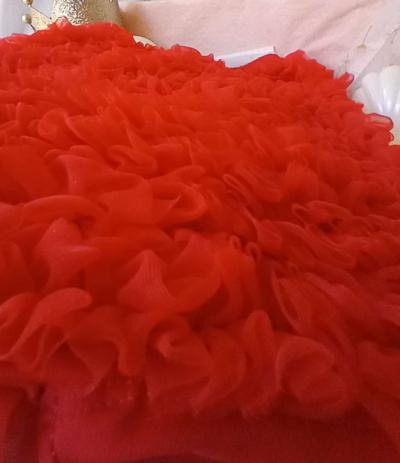 Red Dance Wear Romper Shorts Ruffles on front and on behind - Thumbnail 5