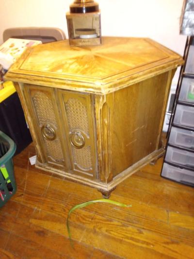 Two wooden side cabinets