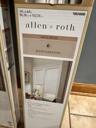 Allen Roth 2 in room darkening faux wood white 34 64 blinds - Thumbnail 2