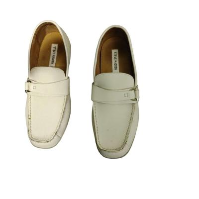 Mens Steve Madden white leather driving moccasin shoes size - Thumbnail 2