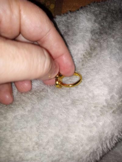 cloverleaf design ring with diamond chips - Thumbnail 4