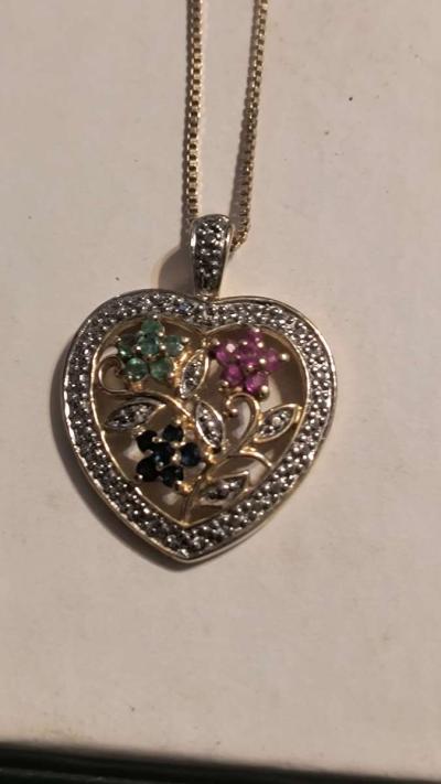 Gemstone Heart Necklace - Thumbnail 4