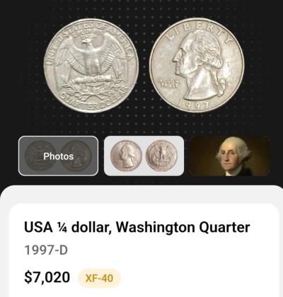 Washington Quarter 1997 D Error Coin - Thumbnail 3