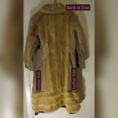 Womens Tissavel France Tan Faux Fur Coat Made in England - Thumbnail 3