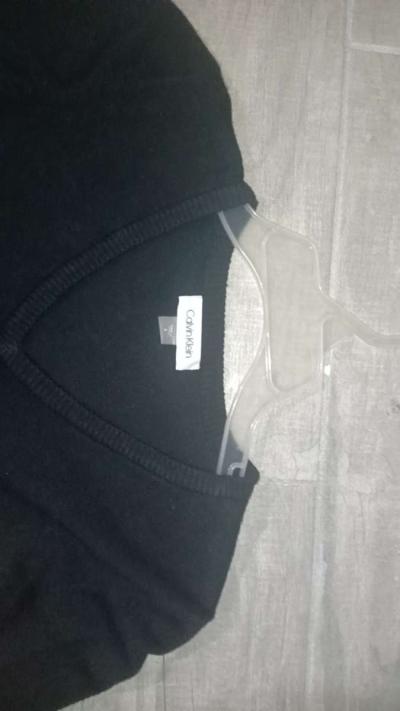 elegant modest Calvin Klein long sleeve black sweater dress - Thumbnail 3