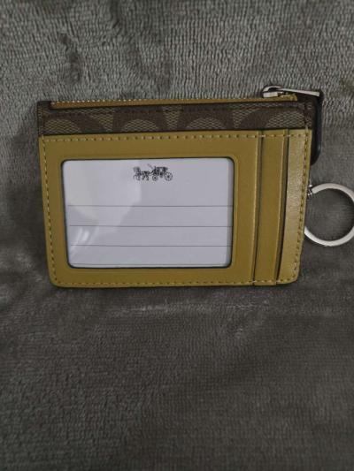 COACH SIGNATURE CS PVC MINI ID SKINNY SV  KHAKI  PETAL - Thumbnail 2