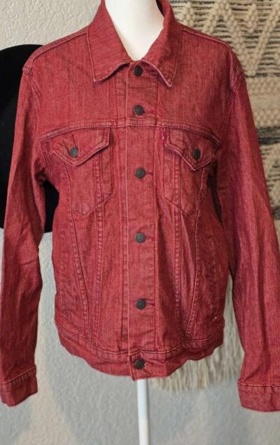 Levis The Trucker Red Denim Jean Jacket - Thumbnail 2