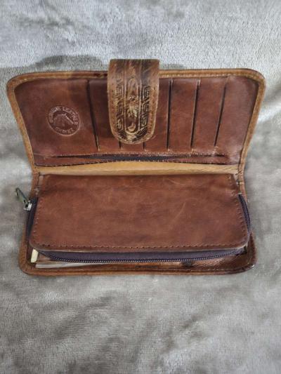 VINTAGE BROWN LEATHER GUADALAJARA WALLET USED USED - Thumbnail 4