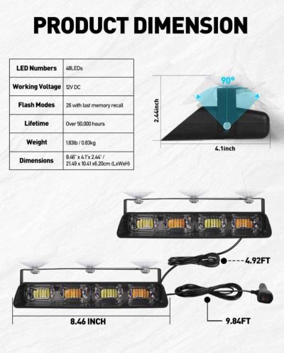 White New LED Emergency Light Bar - Thumbnail 5